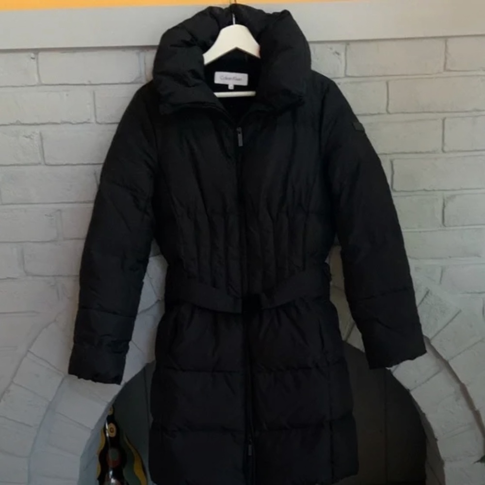 Calvin Klein Quilted Down Jacket Coat Label is M but runs larger